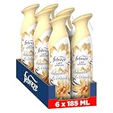 Febreze Lufterfrischer Spray Madagaskar Vanille 6x185 ml, 2-in-1 Geruchsbekämpfung und Frische