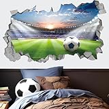 KAIRNE 3D Fußball Wandtattoo,Fussball Stadion Wandsticker,Wandtattoo für Kinderzimmer Junge...