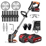 rasentrimmer mit akku 3-in-1 Elektrischer Rasentrimmer und Motorsense - Verstellbarer (2 x 4000A...
