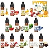 ERCorArt Flavour Drops - 12 Konzentrierte Lebensmittel Aromaöl, Flüssiger Lip Gloss Flavoring Oil...