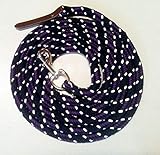 Pferdeseile_DE Bodenleine/Arbeitsseil schwarz-BlackBerry-Natur 4,00 mtr mit Karabiner und...