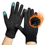 DOVAVA Handschuhe Herren schwarz,Strick Handschuhe Herren,Touchscreen Handschuhe...