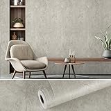 VEELIKE Selbstklebende Tapete Betonoptik Klebefolie Retro Wandtapete Grau Möbelfolie Industrial...