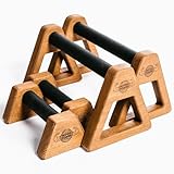 WOODPOWER® PowerBars - Holz-Parallettes gelenkschonende Liegestützgriffe, Handstand-Barren &...