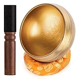 Tibetisches Klangschalen-Set – 100% handgehämmert in Nepal Klangschale für Meditation, Yoga,...