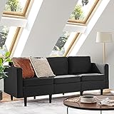 Yaheetech 3 Sitzer Sofa Gästesofa Modern Couch 3er Sitzsofa Bequeme Polsterung 188,5×79×80 cm...