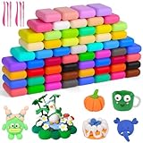 AUAUY Modelliermasse-Set, Knete Starter Set, 60 Farben Lufttrocknende Magische Knete für Kinder,...