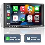 Doppel Din Radio Android mit Wireless CarPlay & Wireless Android Auto, Autoradio mit Navi 7 Zoll...