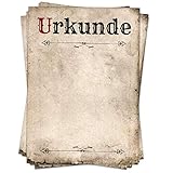 Urkundenpapier DIN A4 im Set (10 Blatt) Aufdruck Urkunde Altes Papier Vintage für Zertifikat,...