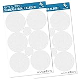 Wandkings Anti-Rutsch-Sticker 12 Klebepunkte 10 cm und 4 Punkte, 5 cm Durchmesser für Sicherheit in...