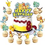 Tortendekoration Cake Topper Set,24 Stück Tortendeko,Happy Birthday Tortenaufsatz,Muffin...