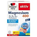 Doppelherz Magnesium 400 + B1 + B6 + B12 + Folsäure – Magnesium als Beitrag für die normale...