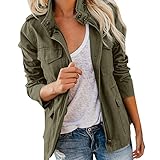 Bomberjacke Damen Kurze Blouson Jacke Casual Pilotenjacke Langarm Outwear Zip Up Solid Leichte Coat...