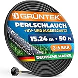 GRÜNTEK Tropfschlauch Set, Perlschlauch 15,24 m / 50 ft, 1/2 Zoll Gewinde-Anschluss, UV- und...