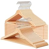 OGIVO Kleiderbügel Holz - Made in EU - Holzbügel für Ihren Garderobe - Haken um 360° drehbar -...