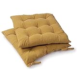 Paco Home Sitzkissen mit Befestigungsbänder 40x40 Stuhl Bürostuhl Kissen Stuhlkissen Innen Indoor...