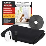 ZUIYIN Fliegengitter Fenster - 150x180cm - Ohne Bohren Insektenschutz Fenster Zuschneidbar mit...
