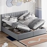 Boxspringbett Polsterbett 180x200 cm, Gepolstert Bett mit Großer Stauraum und Kopfteil, Doppelbett...