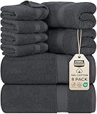 Utopia Towels - 8 teilig Handtücher Set aus Baumwolle mit Aufhänger - 2 Badetuch, 2 Handtücher...