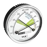 TFA Dostmann Thermo Analoges Thermometer Hygrometer mit Metallring, Luftfeuchtigkeitsmessgerät,...