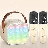 Karaoke Maschine mit 2 Drahtlosen Mikrofonen, Wowstar Tragbares Bluetooth Karaoke Maschine für...