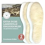 Hey Nature 2 Paar Lammwolle Einlegesohlen Herren & Damen, natürliche Wärmesohlen. Wärmende...