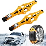 FairyPeach Auto Schneeketten, 2 Stück Schneeketten Universal, Reifen-Schneeketten-Set,...