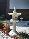 auerco Steintempel im japanischen Stil 'Yukimi auf Säule HK' - Handgefertigte Gartenfigur aus...
