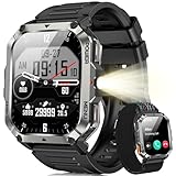 Blackview Smartwatch Herren mit 900mAh, Bluetooth-Anrufe/Kompass/LED-Beleuchtung/2 Armbänder...