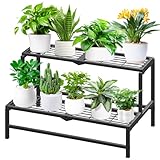 KHayRovies 2 Stufiger Metall Pflanzenständer Blumentreppe, Blumenregal Pflanzenständer...