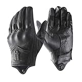 Harssidanzar Herren Vollfinger Ziegenleder Leder Touchscreen Motorradhandschuhe GM028E,...