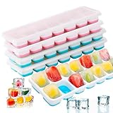 JAADU 4 Stück Eiswürfelform,56 Eiswürfel Leicht Lösen Silikon, Ice Cube Tray BPA Frei und LFGB...
