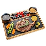 HALE OTEIR Schieferplatte Servierplatte Für Steak, Zum Grill Geschirr, Schieferplatte Servierplatte...