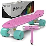 Skatro - Mini-Cruiser-Skateboard. 22 Zoll Kunststoff-Board im Retro-Stil, komplett mit