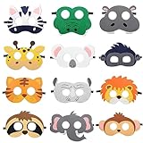 AOOTUERL 12 Stücke Kinder Filz Masken,Tiermasken aus Filz,Kinder Cosplay Masken, Cosplay Maske...