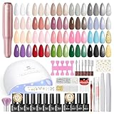 PEACECOLOR Gel Nägel Set mit Lampe, 22 Farben UV Nagellack Set mit Elektrische Nagelfräser für...