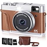 CAMKORY Digitalkamera 4K Fotokamera 48MP mit 32G Karte Autofokus Optischer Sucher 16X Zoom Kamera...