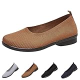Damen Ballerinas Slip On Strick Kleid Flache Schuhe Loafers Pumps Netz Stoff Atmungsaktiv...