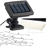 Luminea Sonnenschirmbeleuchtung: Solar-LED-Sonnenschirm-Lichterkette mit 8 Strängen und 72 LEDs,...