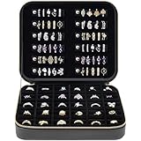 Luxuriöse Ringbox, Ringhalter für Damen/Mädchen/Mütter/Ehefrau, tragbare Schmuckvitrine mit 30...