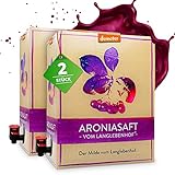 2x Langlebenhof Aronia Direktsaft, Muttersaft, [100% Demeter u. Bio] 3 Liter Box, Der Milde'...