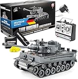 GOODS+GADGETS Ferngesteuerter RC German Tiger I 1:16 Modellbau Panzer 2.4GHz mit Schuss-Funktion,...