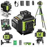 Kreuzlinienlaser Grün 16 Linien Nivellierlaser mit Stativ, 4 x 360 ° Laser wasserwaage,...