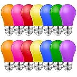 MZYOYO 14er Pack Bunte Glühbirnen E27,2W Farbige Glühbirne E27 LED Birne,E27 Bunte Glühbirnen...