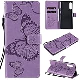 ShuiSu Schutzhülle aus veganem Leder für LG Samt, Schutzhülle mit schöner Schmetterlingspräge,...