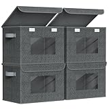 Univivi Faltbare Aufbewahrungsboxen aus Stoff mit Deckel, große stapelbare Aufbewahrungskörbe,...