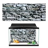 Oyunngs Aquarium Hintergrundbild für Aquarium, 3D-Effekt Steinmauer Gemälde Poster, Unterwasser...