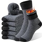 MOSOTECH Thermosocken Herren 5 Paar, Warme Dicke Wintersocken für Männer, Kuschelige Crew Socken...