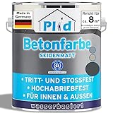 Plid® Betonfarbe Innen & Außen Frostsicher Anthrazitgrau 0,75L - Flüssigkunststoff...
