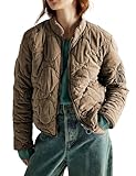 VIEWON Damen Steppjacke Winter Leichte Jacke Kurz Warm Reißverschluss Knopfleiste Mantel mit...